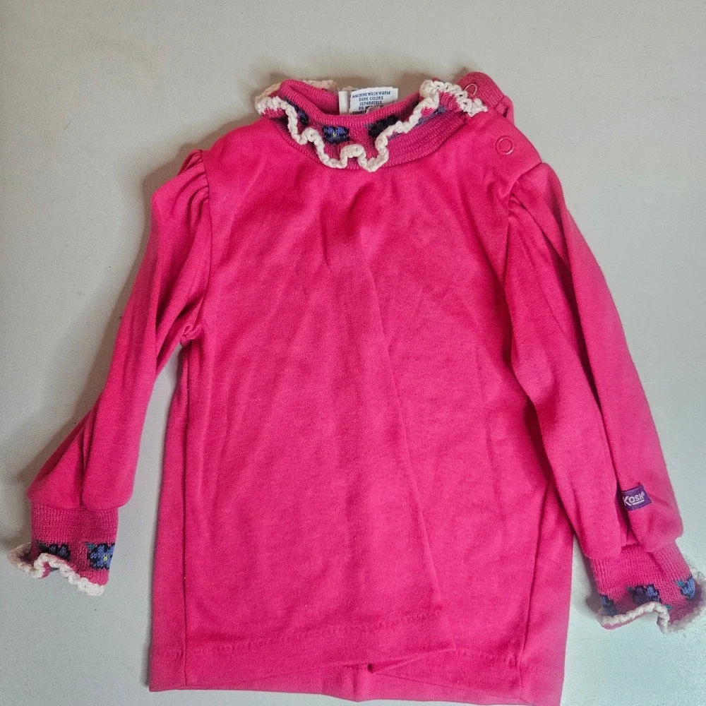 Vintage OshKosh B'Gosh Baby Girl Shirt Lot 18 Months Made in USA 90s Scottie Dog